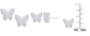 Macy's Cubic Zirconia Butterfly Stud Earrings in Fine Rose Gold Plate or Fine Silver Plate